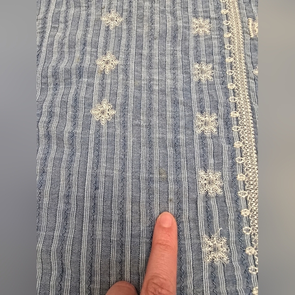 JOHNNY WAS Embroidered Floral Roses Striped Lightweight Blouse Top Size Small - Picture 4 of 10